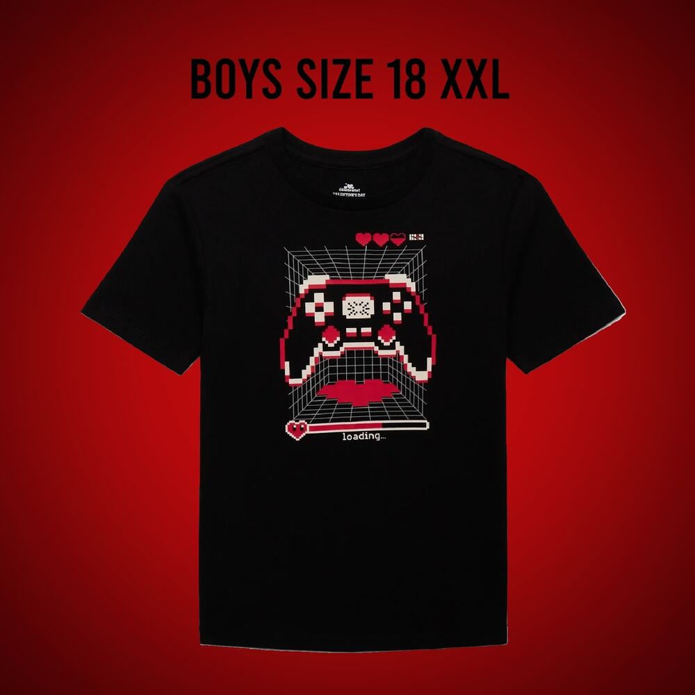 Boys Valentine's Day Gamer T-Shirt Size 18 XXL